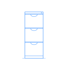 Furniture File Cabinets Outline Icon Svg Set, Free Vectors File